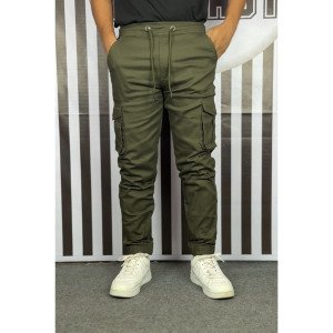 Deep olive color 6 pocket cargo pant